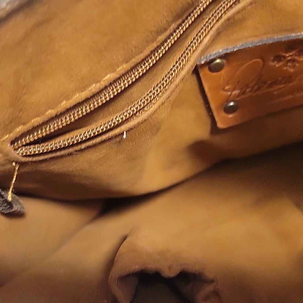 Patricia Nash Tooled Leather crossbody shoulder bag nude - Picture 10 of 11